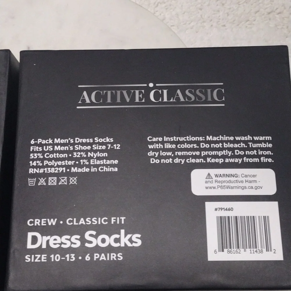 12 Dress Sock Crew Classic Fit Size 10-13 SL#4 - Picture 6 of 6